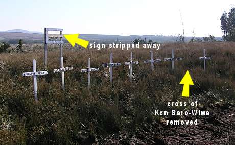 Crosses and signs vandalised