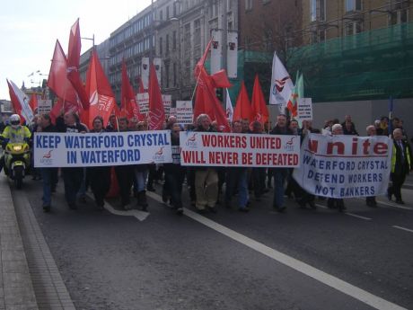 Waterford Glass workers on Saturdays march