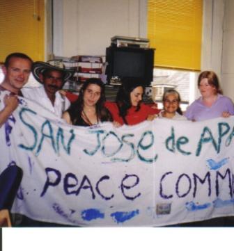 Meeting Of San Jose Peace Community with Community Groups at The LASC office Dublin, August 2005.