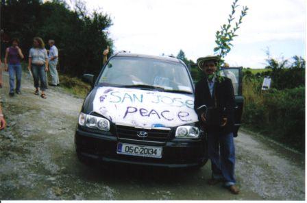 Peace Community leader visits The Irish Seedsavers Association in Co. Clare, August 2005