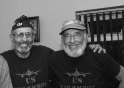 Veteran for Peace activists: Former U.S. Marine Major Ken Mayers and former U.S. Army paratrooper Tarak Kauff 