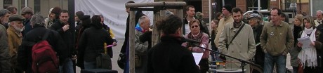 Networking to protest against militarism at the Bombodrom and Rostock-Laage