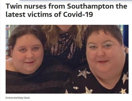 Recent photo of the two nurses. Not as healthy looking as portrayed