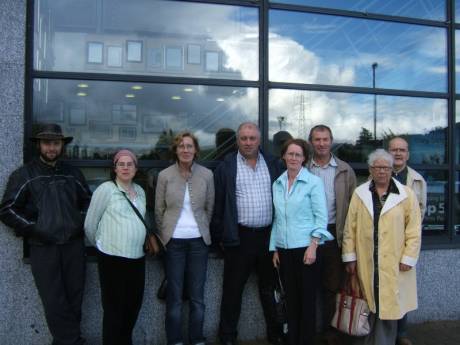 Visitors from Mayo outside Teach Basil