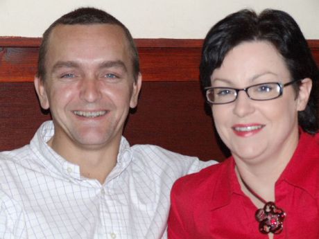 Shane and Helen Feehan, landlords of The Granvue Hotel, Omeath, on a busman's holiday in The Strand Hotel, Omeath.