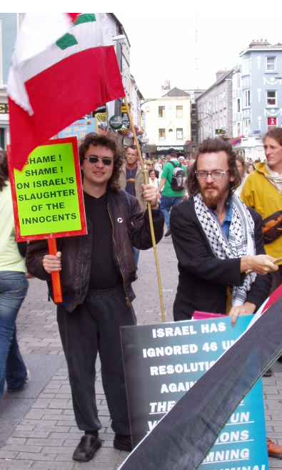 Jonathan, a Labour Party activist with Kieran Davies, the noted street busker & playwright.