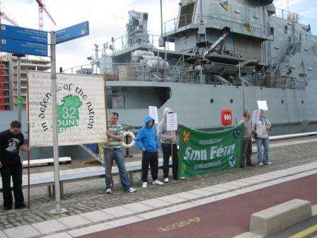 RSF and 32csm picket on HMS Mersey , Wed 19 August '09 , Dublin.