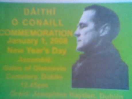 Commemoration : January 1 , 2008 , Glasnevin Cemetery.