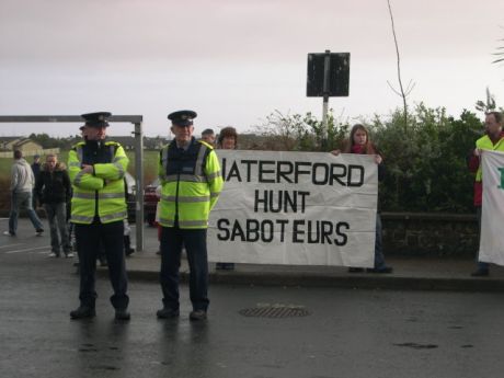 Association of Hunt Saboteurs meeting up for the anti-hunt demo in Waterford