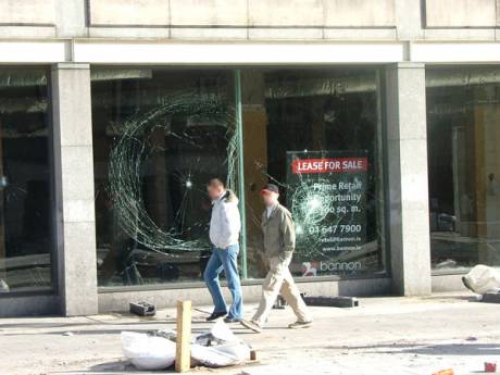Smashed Windows of Vacant Site on Upper O Connell Street