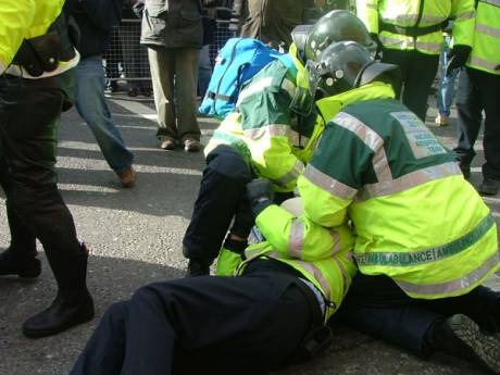 Fighting Breaks out and a Garda Goes Down Injured