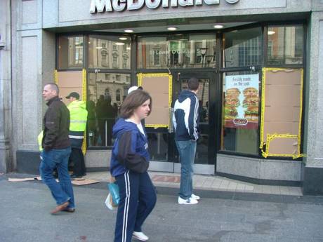 McDonalds Windows Smashed