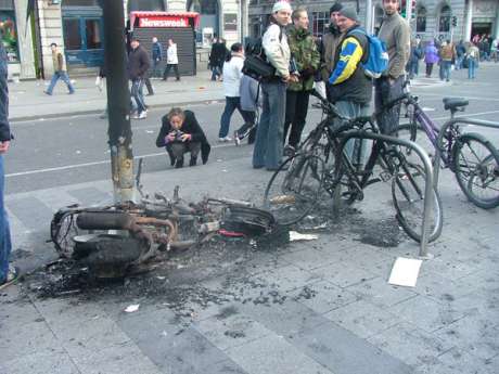 Torched Moped and Bikes