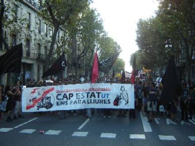 "no state will set you free" - last 11th Sept - catalan national day - anarcho-catalans "blackstorms" launched.