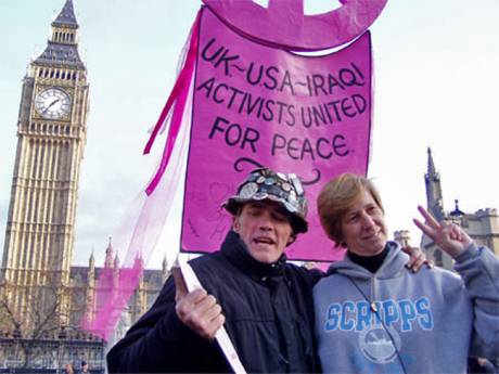 Brian with Cindy Sheehan (11.12.2005)