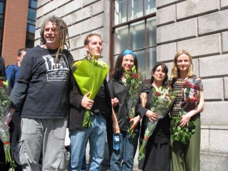 Jubilant outside court