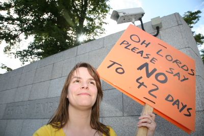 Amanda raising awareness otside Bitish Embassy, Ballsbridge Dublin