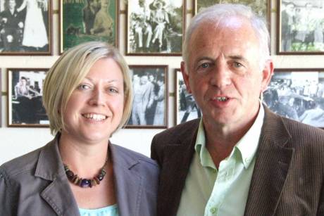 Joan Hardy (mentor) and Kevin McGeough (joint treasurer) in good from at the conclusion of the IMPERO gathering today in Omeath, Co Louth