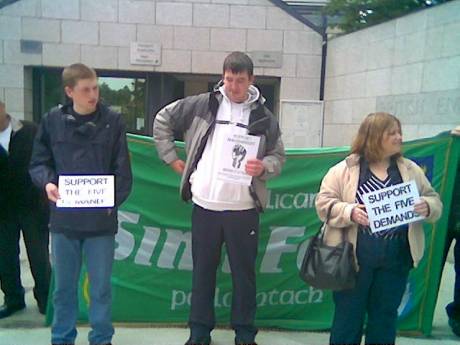 Three of the 50-strong crowd.