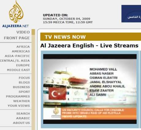 Al Jazeera live stream re flotilla massacre- 7 A-J reporters were on board, no word if alive or dead