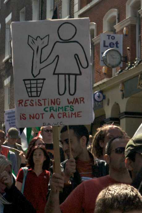 "Resisting War Crimes is not a Crime"