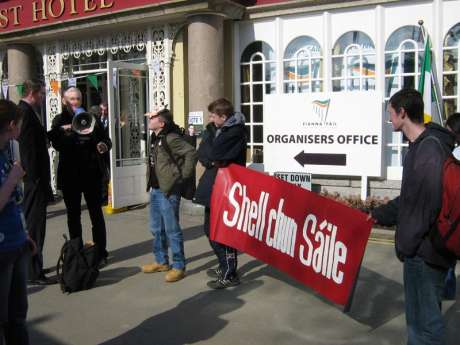 protest inside CityWest complex