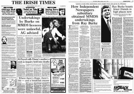 Ray Burke and Independent newspapers connection Irish Times 6 June 1998 - see text of article and PDF dossier