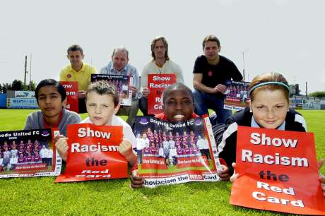 Launching the new club poster players and local Drogheda school students