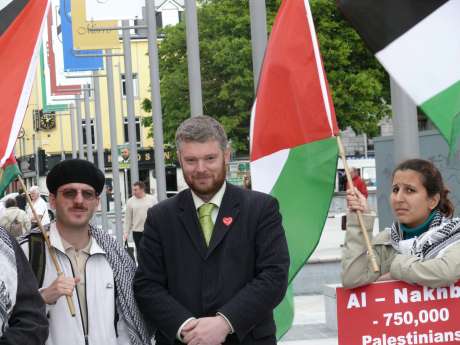 Present Mayor of Galway City, aspirant TD (Green Party) and powerful advocate for Palestine; Neill O' Brolchain