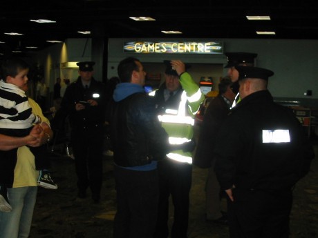 Conor reading the Riot Act to Gardai at Arrivals Lounge