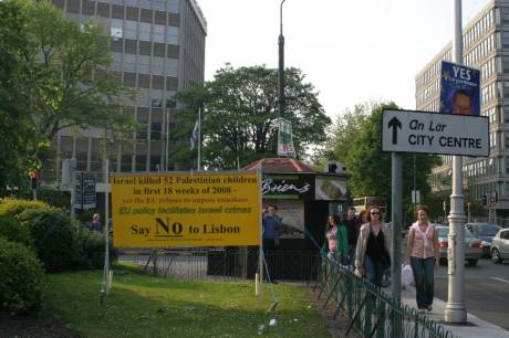 Outside the Israeli Embassy