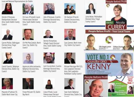 Sample of local election candidates from Independents, People Before Profit and Workers Party