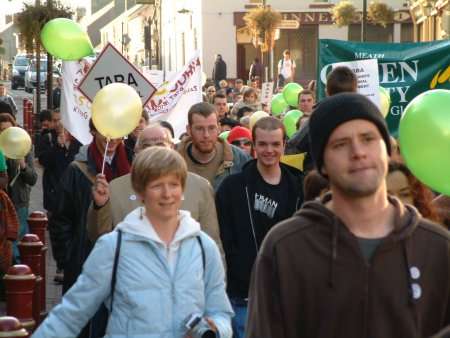 Crowds marching