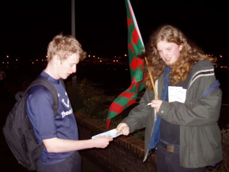 Danny (SP) leafletting