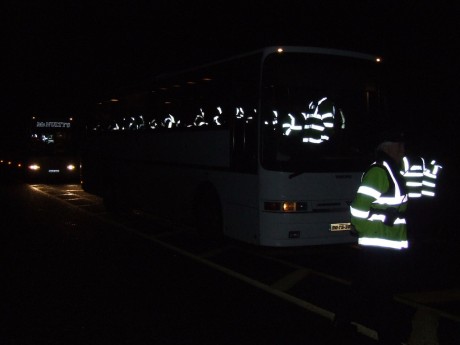 Cops arrive by the coachload.