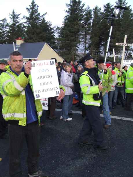 Erris Fishermen arrested yesterday by Garda including Garda Dave Mulhall who was rescued from sea in Oct '97 by those very fisherman - 'The Chief' Pat O'Donnell and his son Johnathan who was 12 at the time.