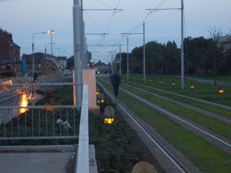 Pedestrians Forced onto Luas Lines