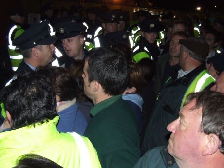 Police attention back on the protesters ...