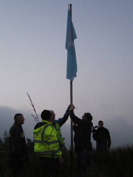 the flag of peace is raised