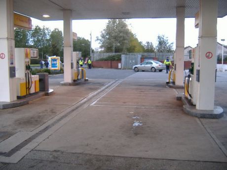 Empty forecourt...except for the Special Branch car!