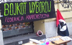 Anarchist Federation boycott action in Warsaw yesterday
