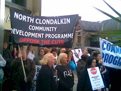 Clondalkin CDP workers outside Curran's Clondalkin office.