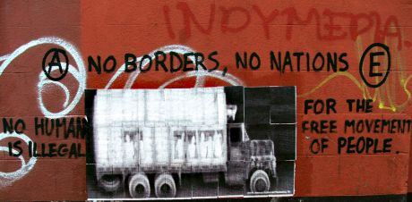 No Borders  No Nations. No Human is Illegal  For the Free Movement of People.